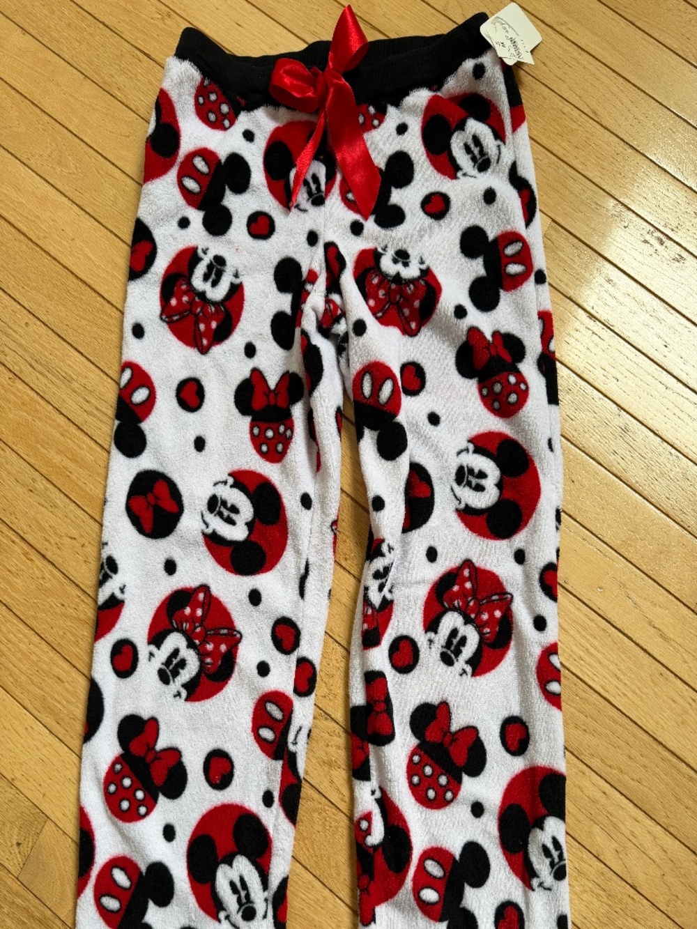NWT Disney Mickey & Minnie Mouse white Fleece Pajama Pants Women’s Sleepwear